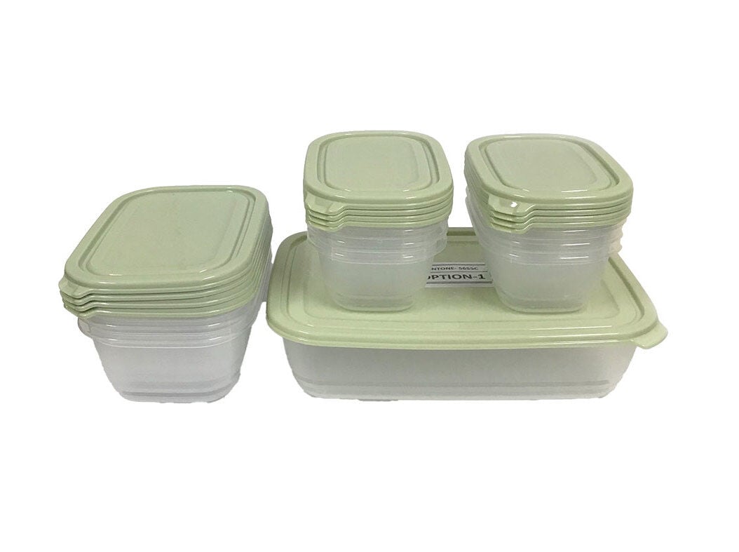 CONJUNTO DE 13 CAIXAS HERM&Eacute;TICAS ACTUEL VERDE 8X0.5L/4X1L/1X2.7L