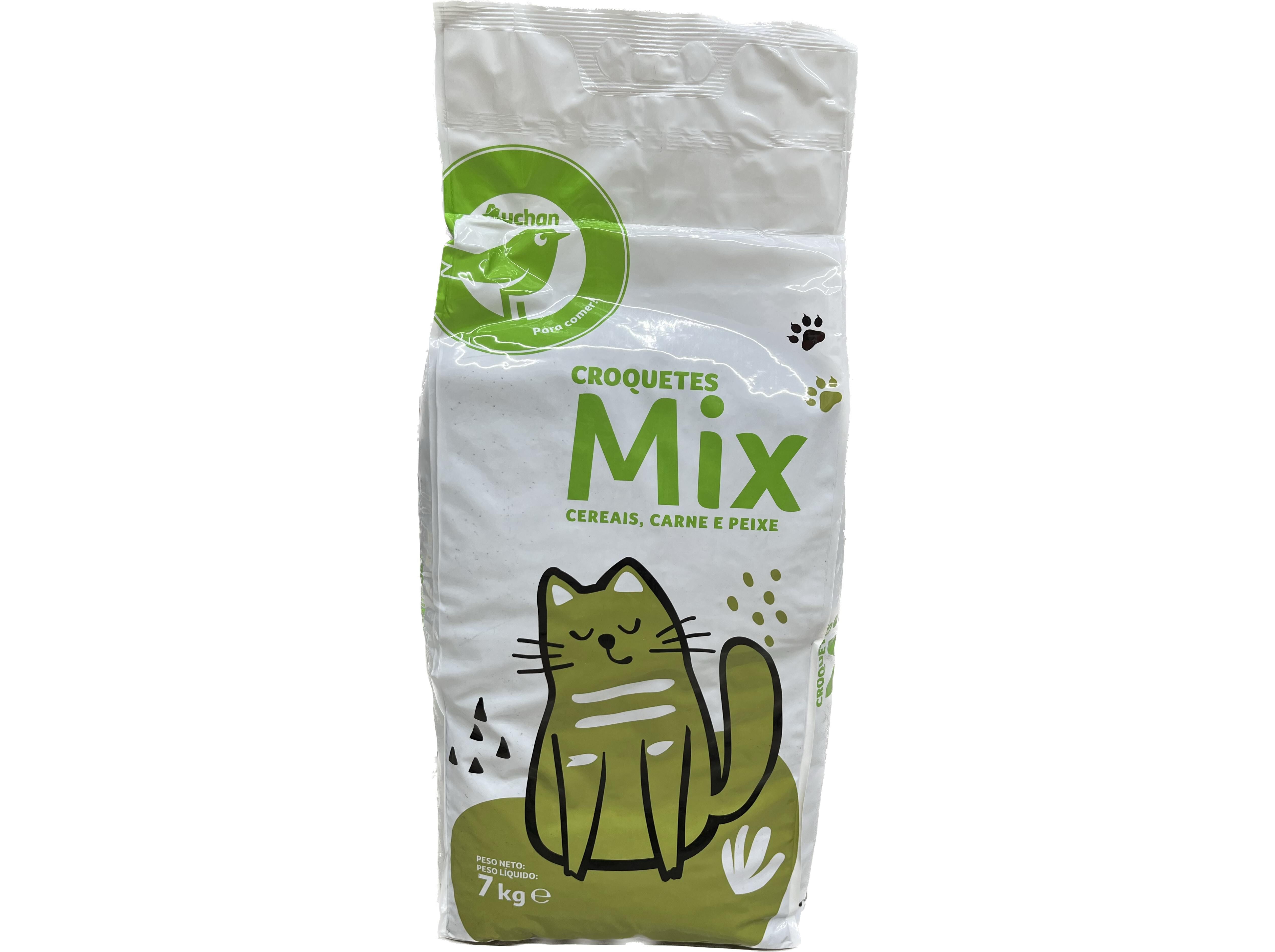 RA&Ccedil;&Atilde;O PARA GATO AUCHAN ESSENCIAL MIX CEREAIS CARNE E PEIXE 7KG