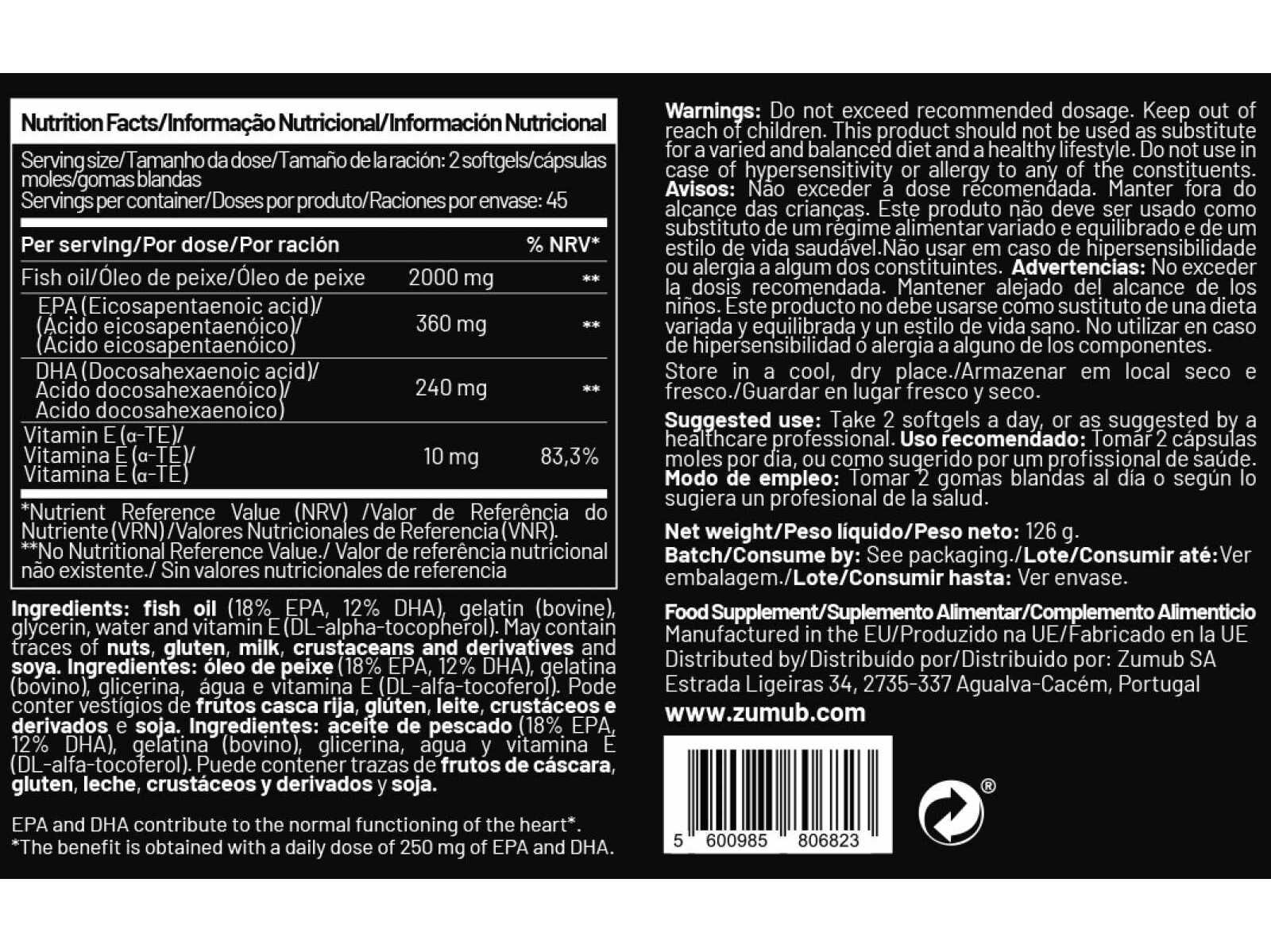 SUPLEMENTO ZUMUB &Oacute;MEGA 3 90 CAPS image number 1