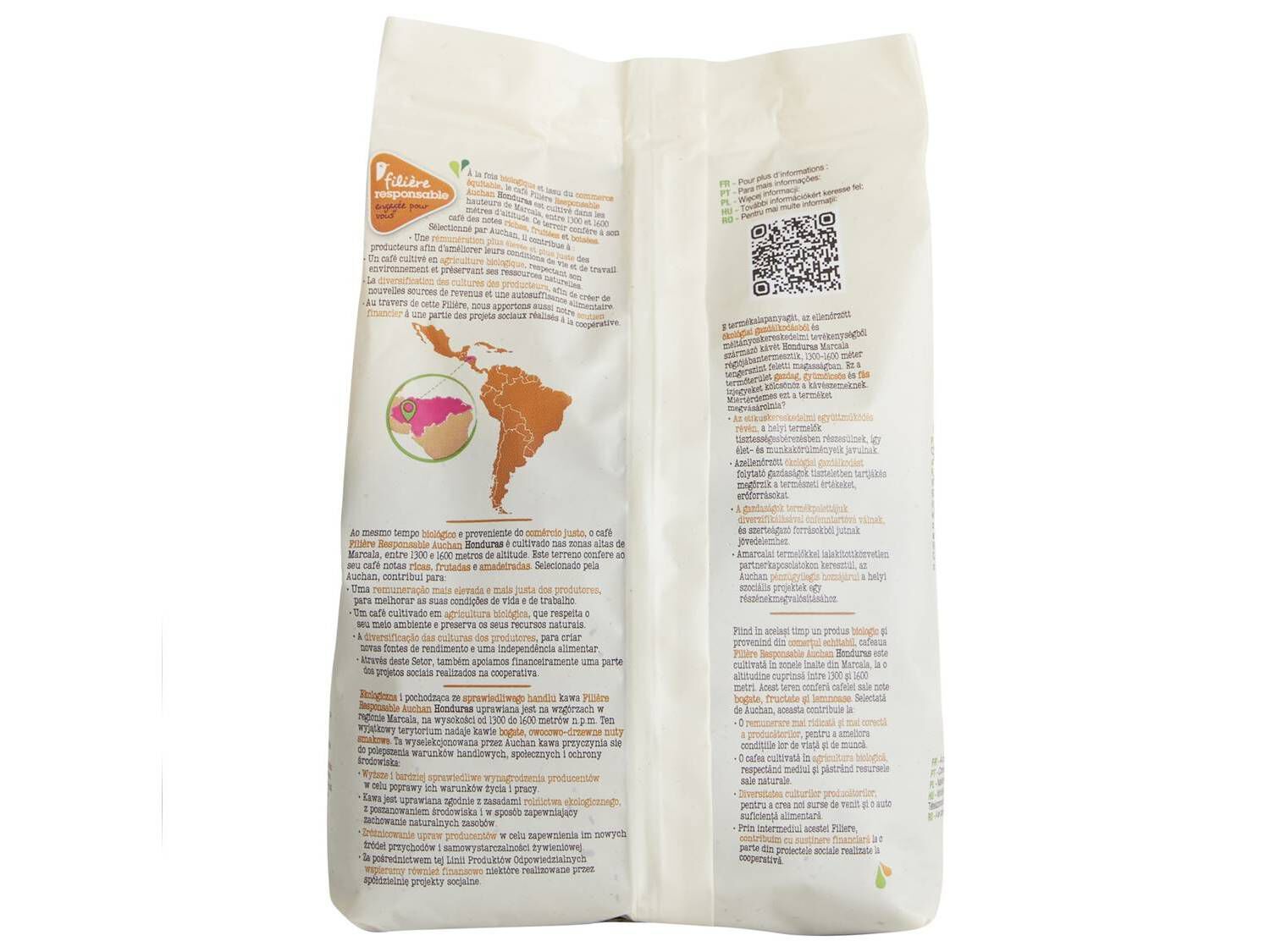 CAF&Eacute; EM GR&Atilde;O AUCHAN BIO ORIGEM HONDURAS CULTIVAMOS O BOM 500G image number 1