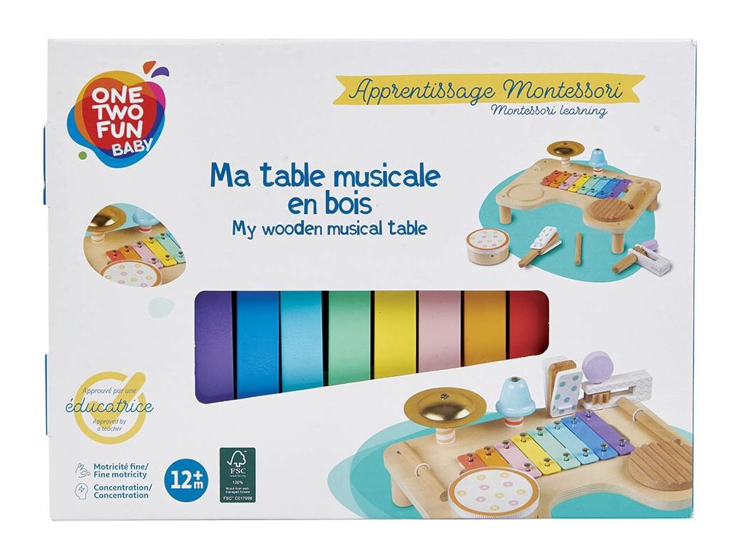 MESA DE M&Uacute;SICA ONE TWO FUN MONTESSORI