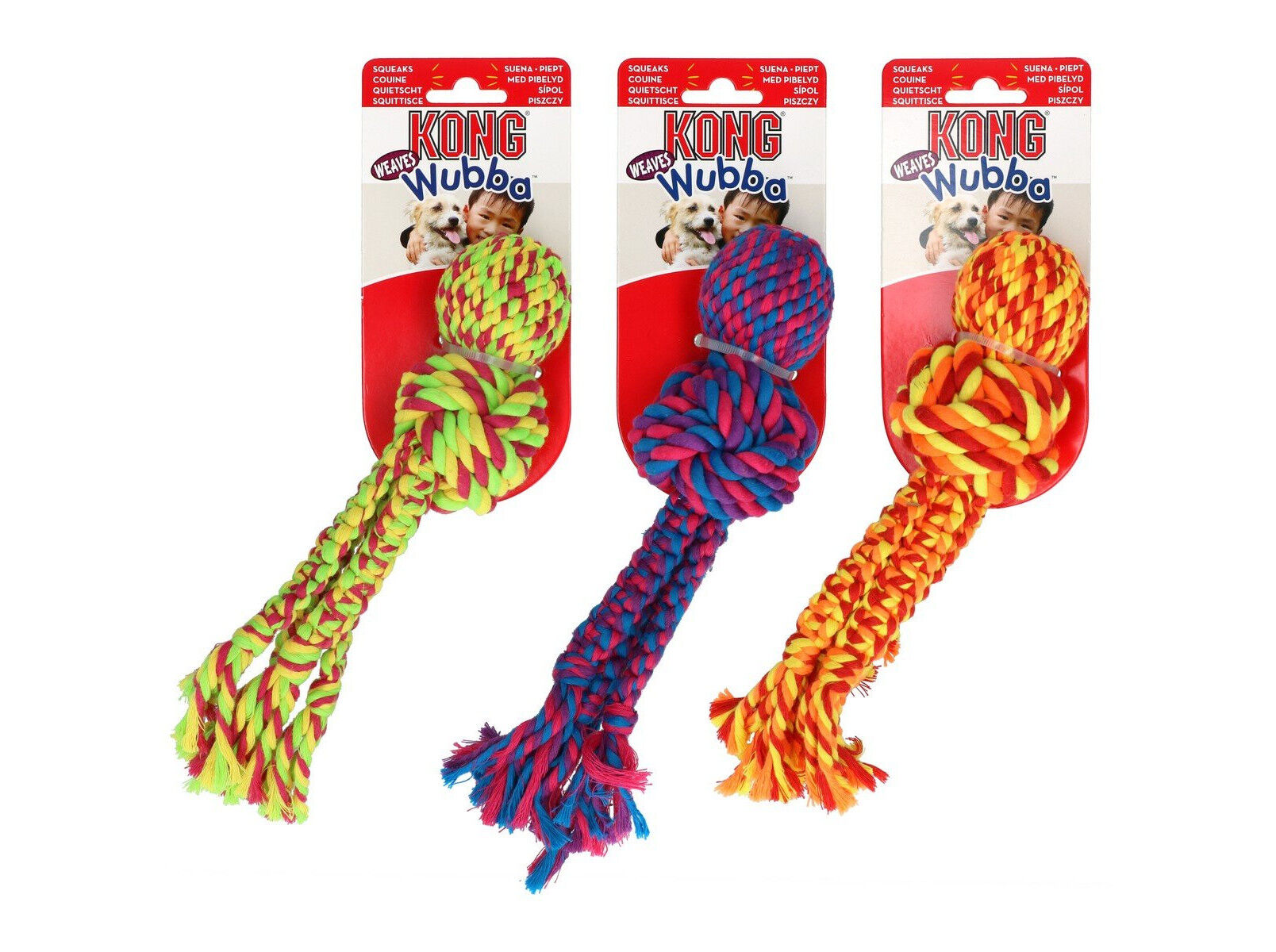 BRINQUEDO PARA C&Atilde;O KONG WUBBA WEAVES CORDA TAMANHO L CORES SORTIDAS image number 1