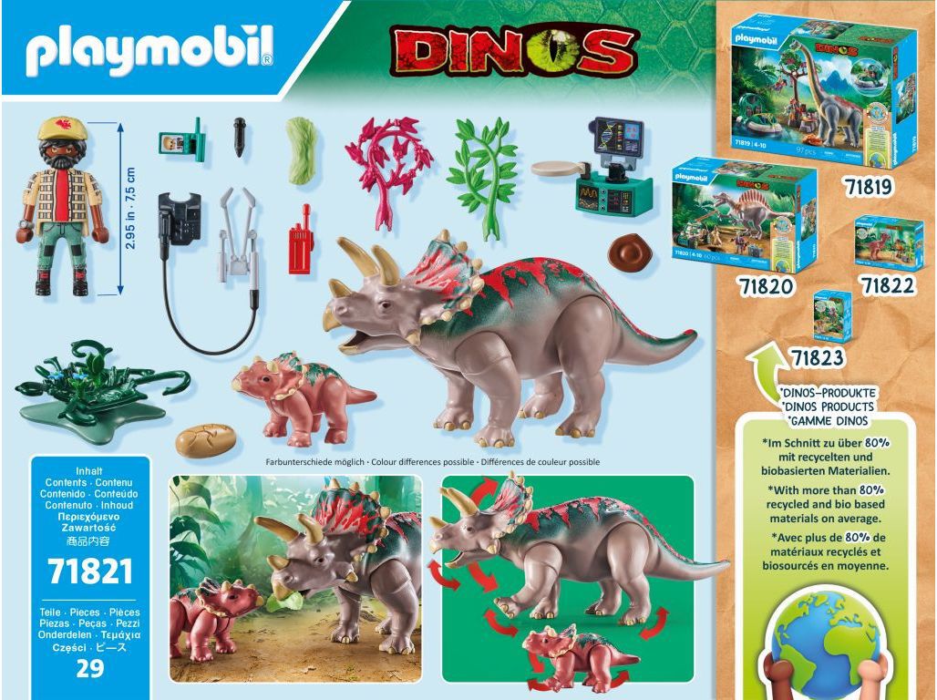 FAM&Iacute;LIA TRICERATOPS PLAYMOBIL 71821 image number 1