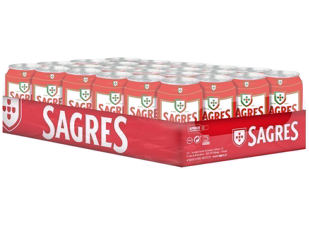 CERVEJA SAGRES BRANCA LATA 24X0.33L image number 0