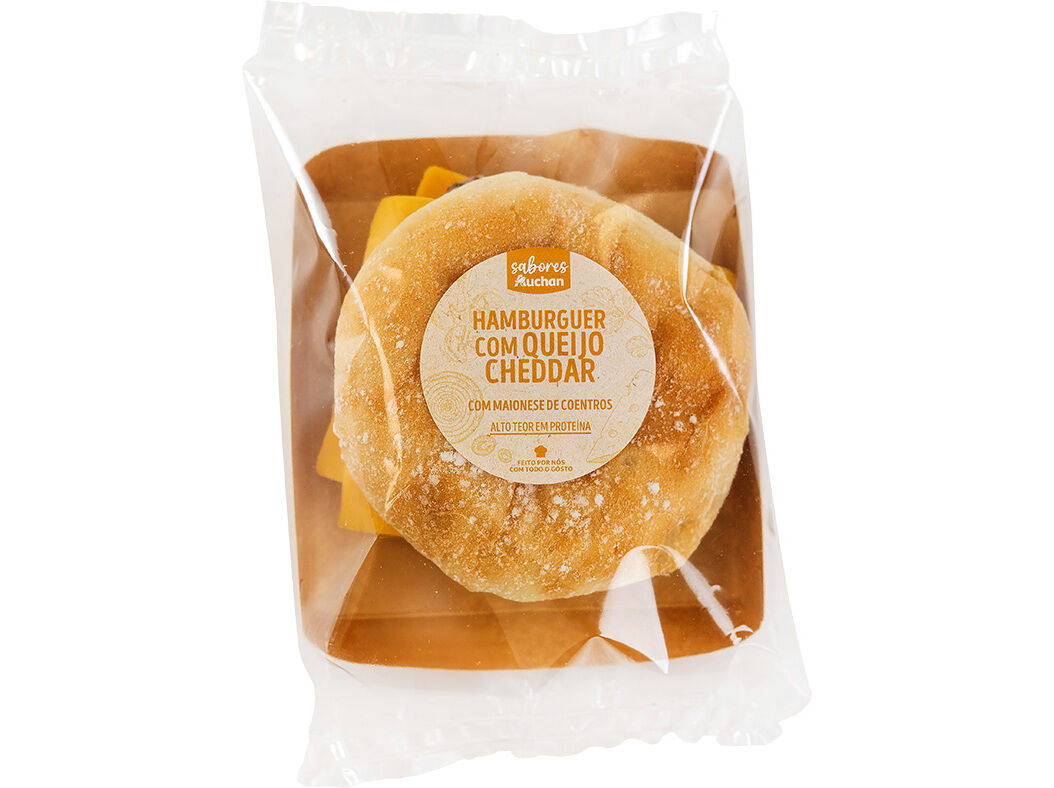 HAMBURGUER COM QUEIJO CHEDDAR SABORES AUCHAN UN image number 1