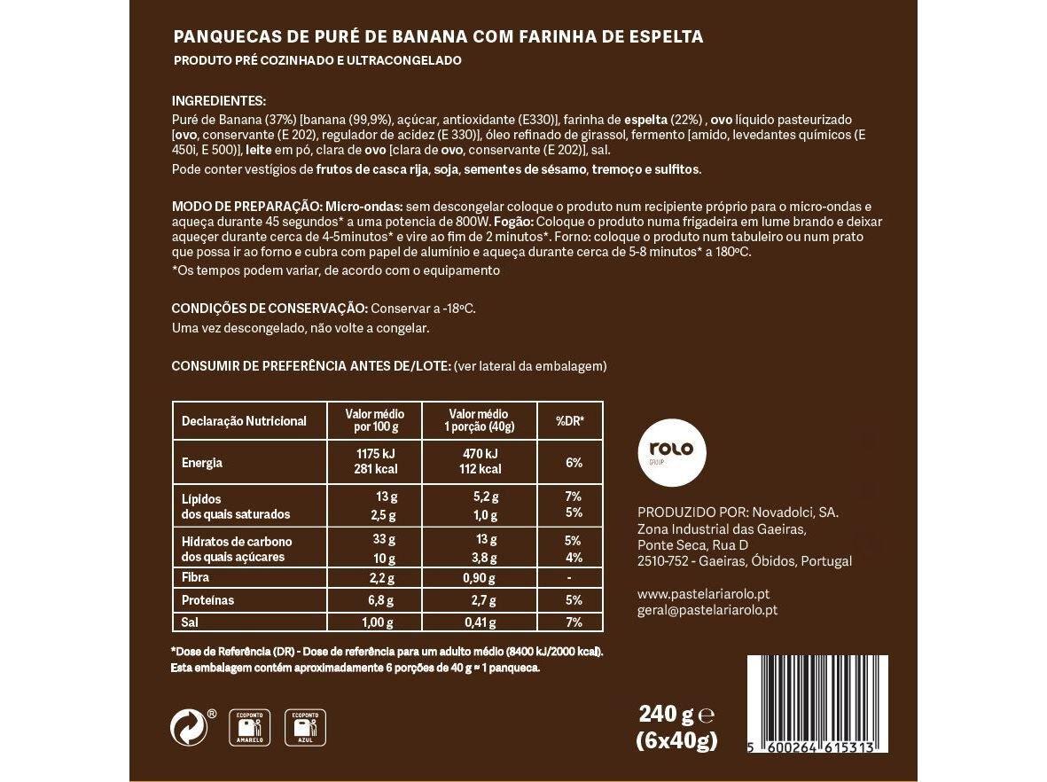 PANQUECAS ROLO BANANA ESPELTA 240G 6UN image number 1