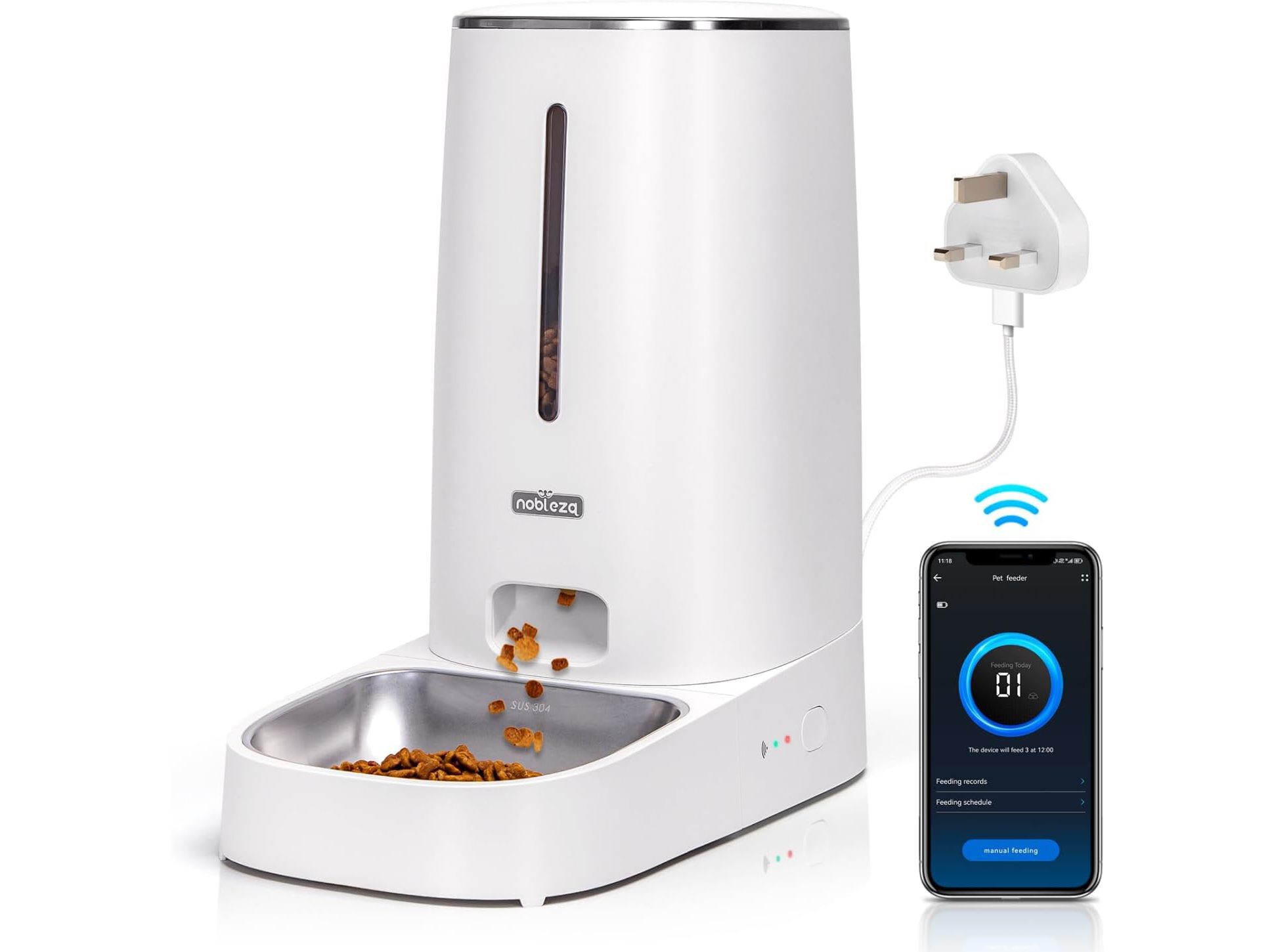 COMEDOURO INTELIGENTE NOBLEZA C&Atilde;O E GATO 4L image number 1