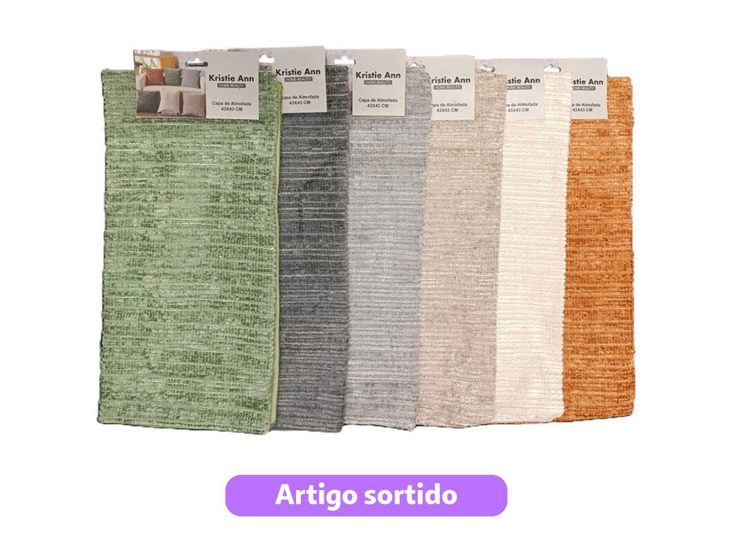 CAPA ALMOFADA PORTO AM&Eacute;LIA 43X43 CM CORES SORTIDAS