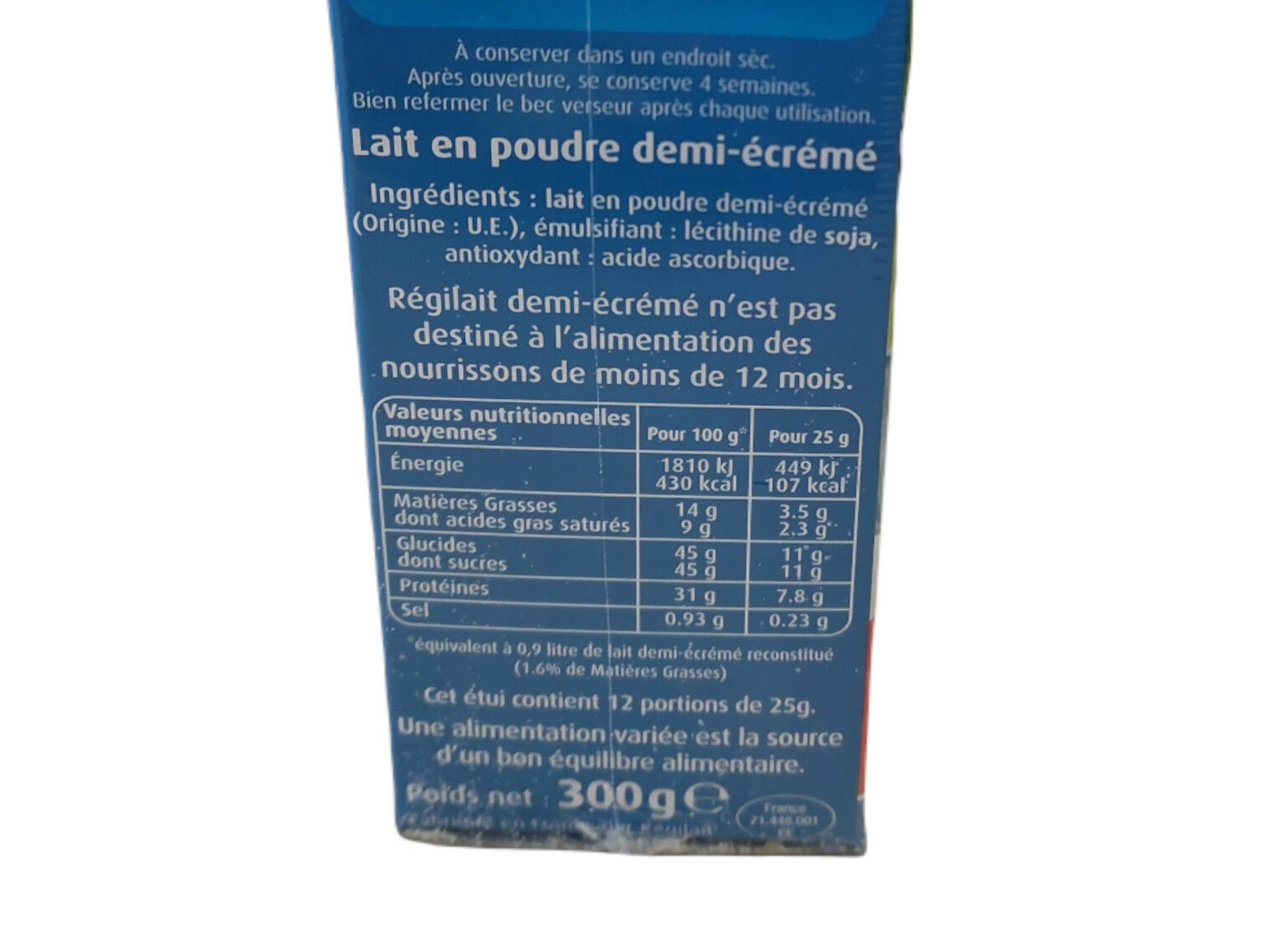 LEITE REGILAIT EM P&Oacute; MEIO GORDO 300G image number 1