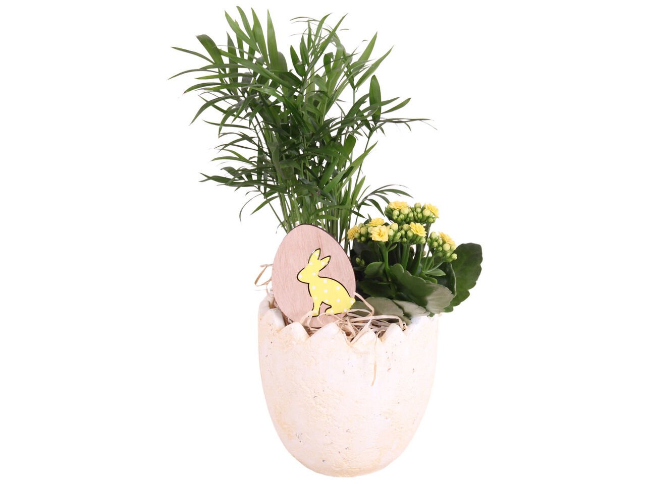 ARRANJO P&Aacute;SCOA EM VASO OVO CER&Acirc;MICA VASO 15CM