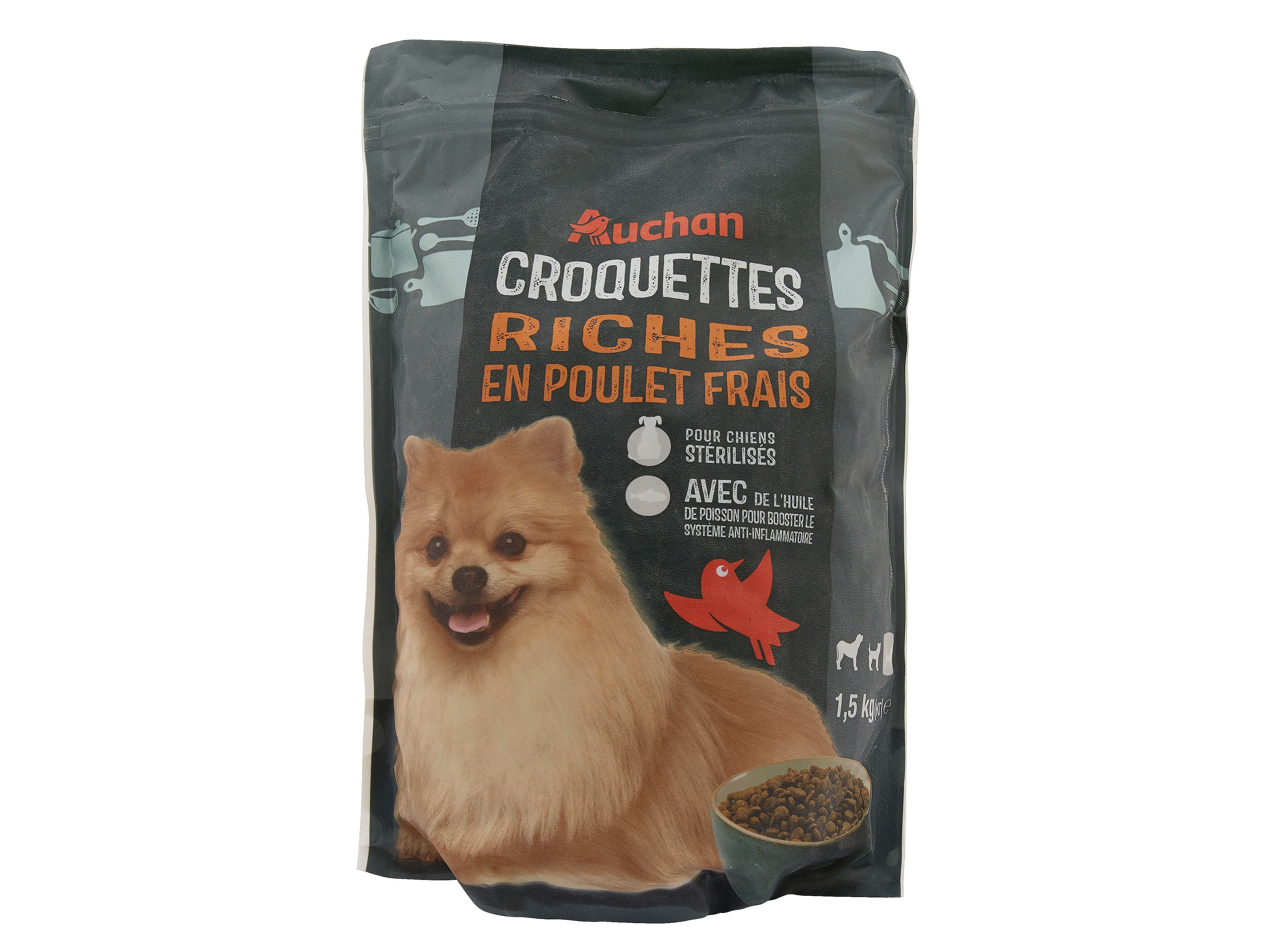 RA&Ccedil;&Atilde;O PARA C&Atilde;O ESTERILIZADO AUCHAN RA&Ccedil;A PEQUENA RICO EM FRANGO FRESCO 1.5KG image number 0