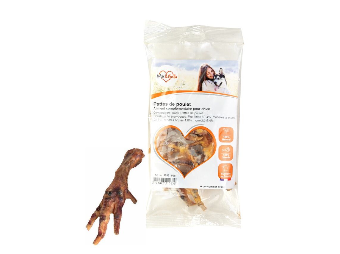 SNACK C&Atilde;O MAX&BELLA PATAS DE FRANGO 50G 6UN image number 1