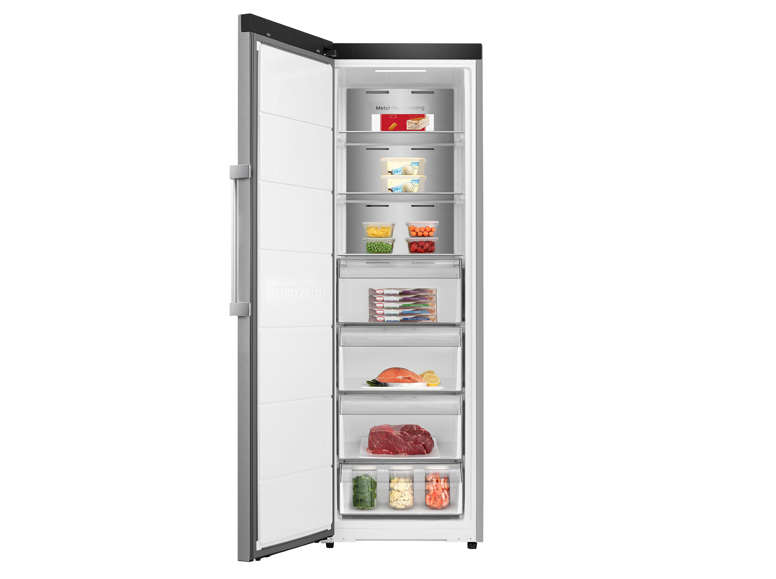 ARCA CONGELADORA VERTICAL HISENSE KITCHEN FIT FT3K310SAIE1 (NO FROST - 185.6 CM - 312 L - INOX) image number 1