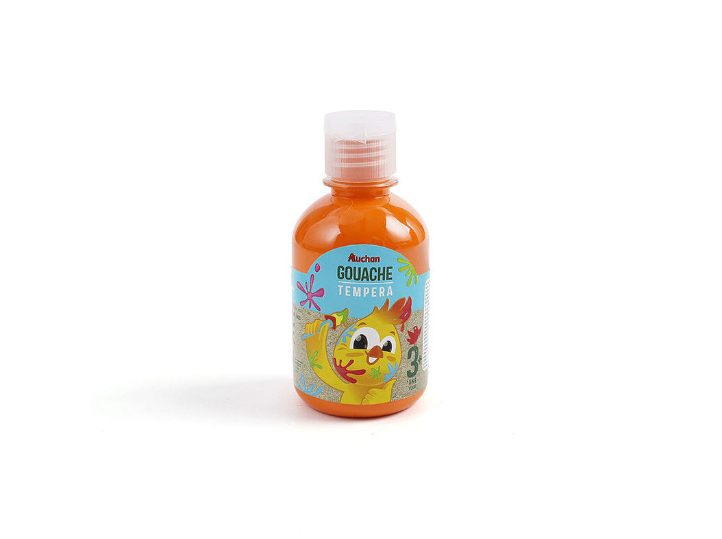 GUACHE AUCHAN CHICKY LARANJA 250ML