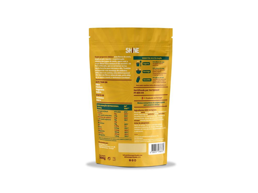 MIX PEQUENO ALMO&Ccedil;O SHINE AVEIA AM&Ecirc;NDOA E CANELA BIO 300G image number 1