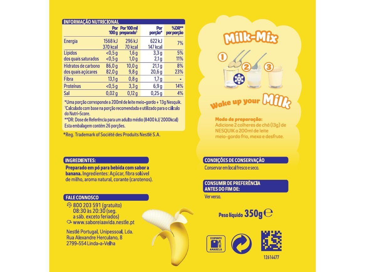 ACHOCOLATADOS NESQUIK BANANA 350 G image number 1