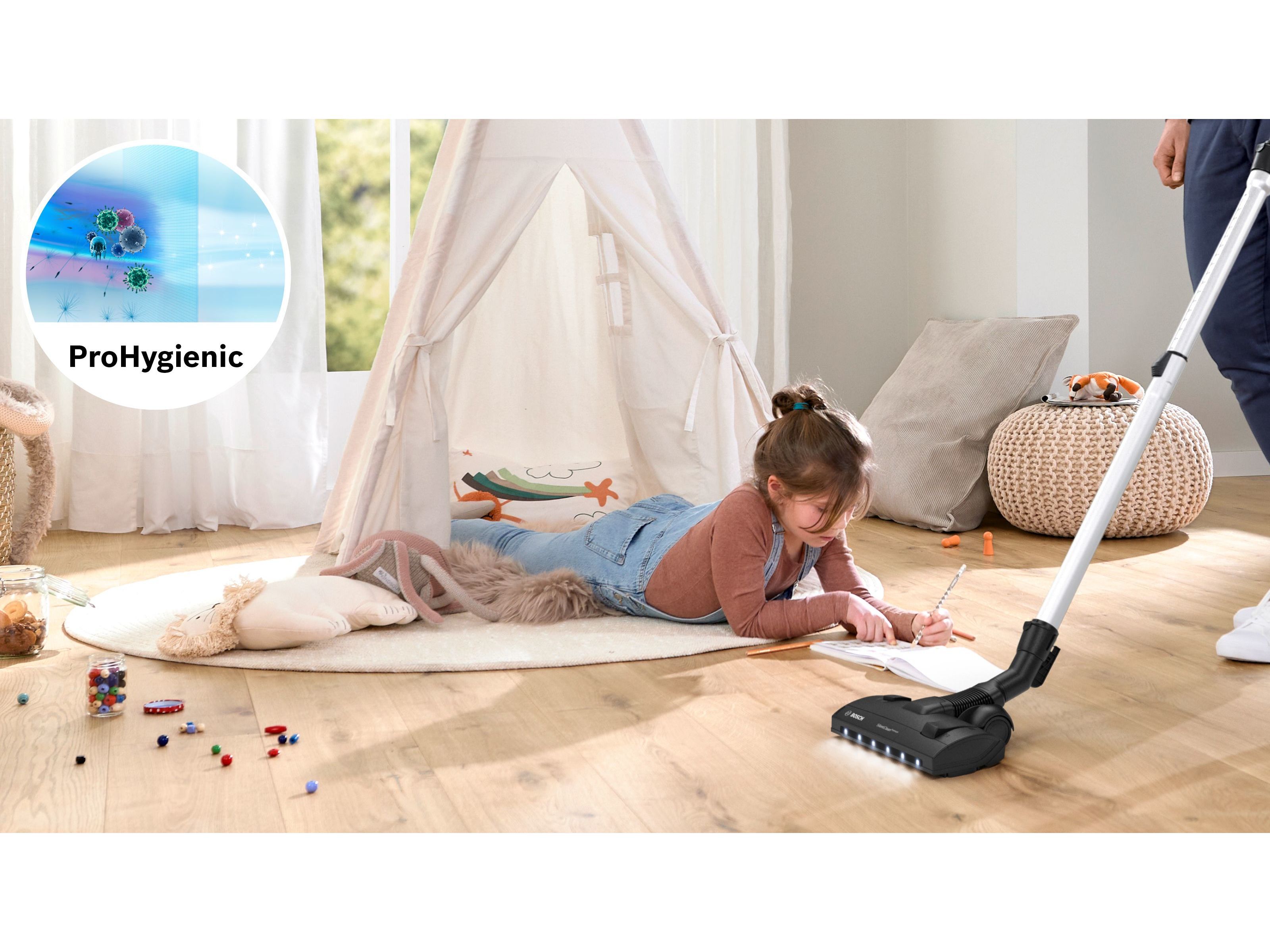 ASPIRADOR COM SACO BOSCH SERIE 4 PROHYGIENIC BGL41HYG0L BRANCO image number 2