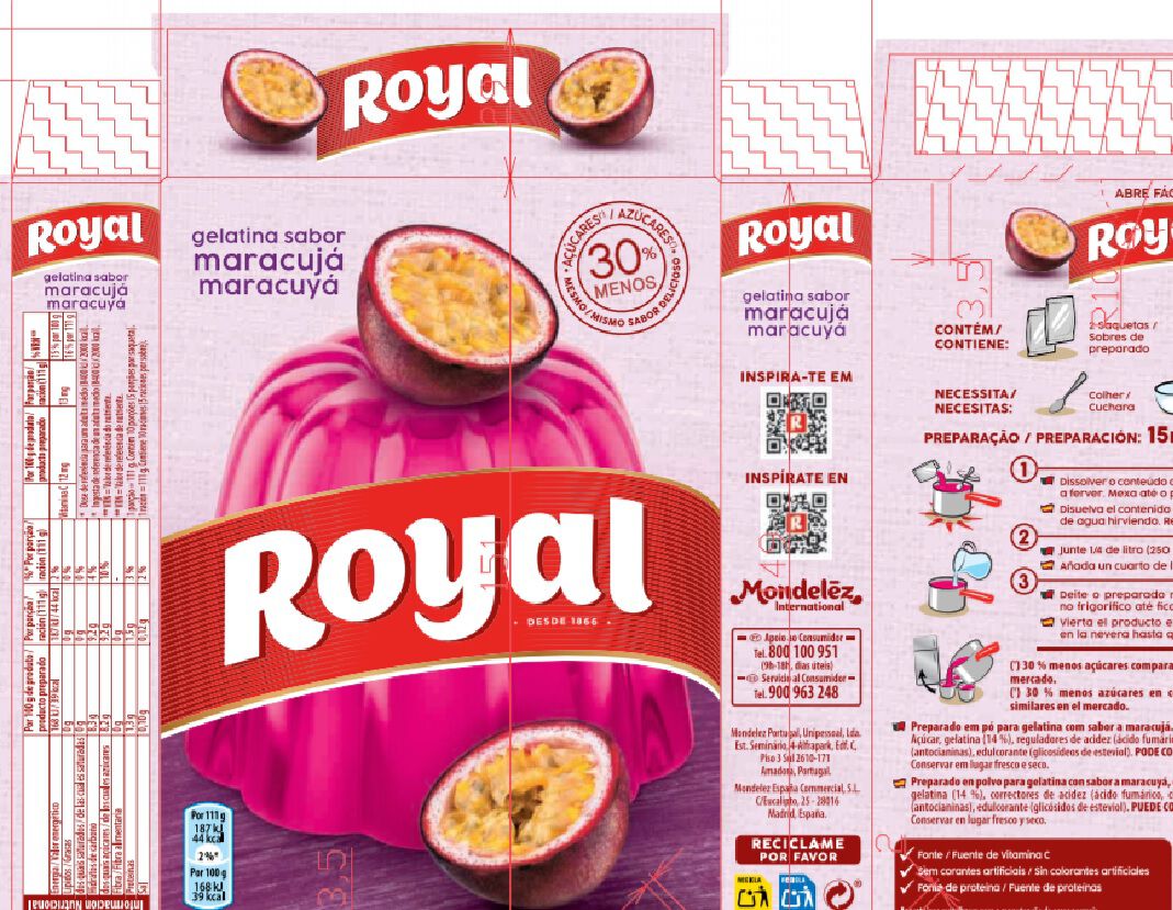 GELATINA ROYAL MARACUJ&Aacute; 2X57G image number 1