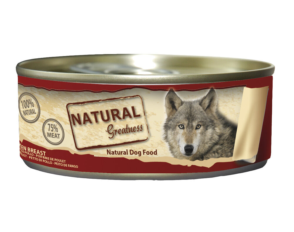 COMIDA H&Uacute;MID NATURAL GREATNESS :C&Atilde;O PEITO DE FRANGO 156G