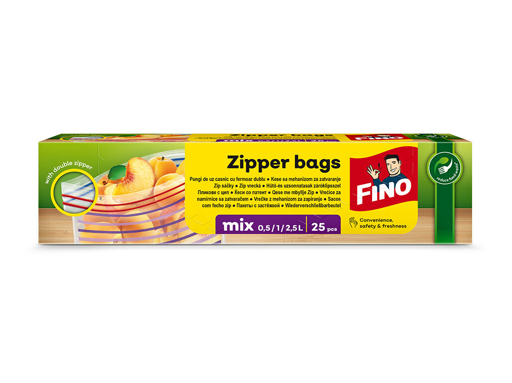 SACOS PARA ALIMENTOS FINO ZIPPER MIX 25 UN