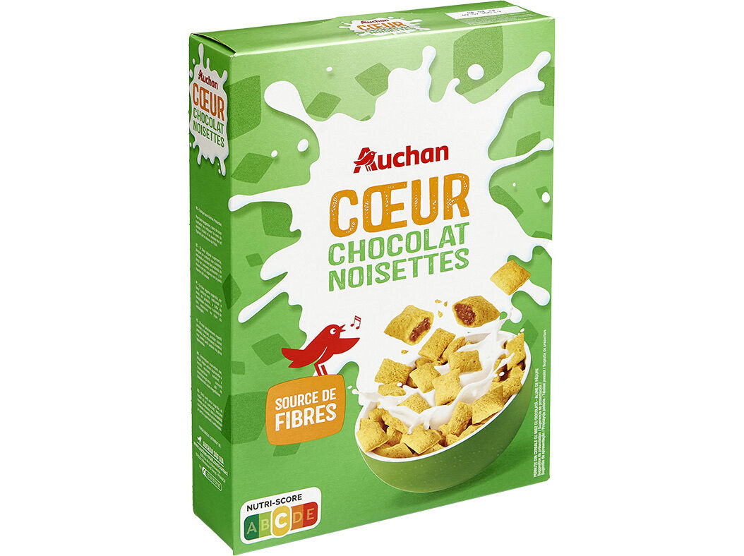 CEREAIS AUCHAN RECHEIO CHOCOLATE E AVEL&Atilde; 400G