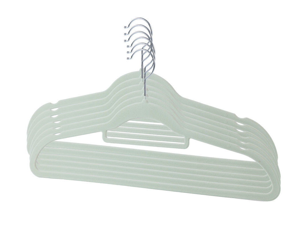 CONJUNTO DE 6 CABIDES COM BARRA ACTUEL VELUDO VERDE image number 0