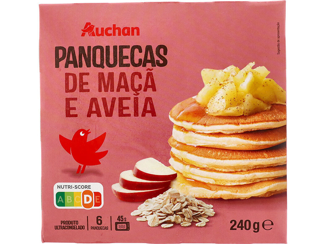PANQUECAS AUCHAN MA&Ccedil;&Atilde; E AVEIA 6UN 240G