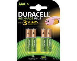 Pilhas Recarregáveis Aaa 900mah Duracell 4 un