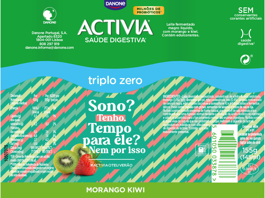IOGURTE BIFIDUS ACTIVIA MORANGO KIWI 000% 8X155G image number 1