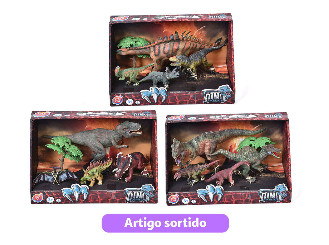 PACK DINOSSAUROS ONE TWO FUN 4 PE&Ccedil;AS MODELOS SORTIDOS image number 0
