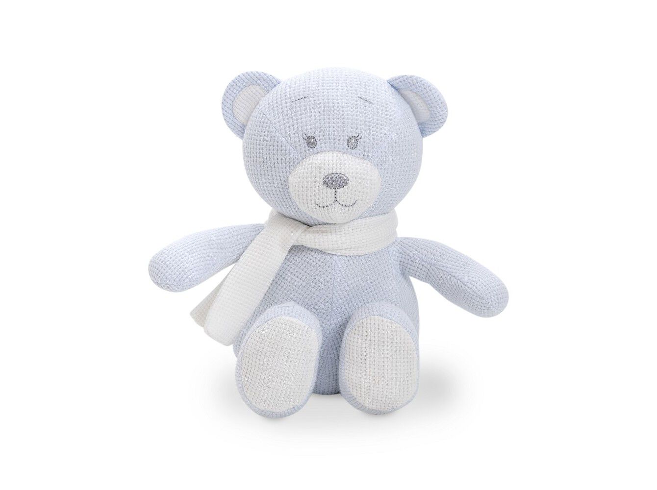 CONJUNTO DE MANTA + PELUCHE INTERBABY ALGOD&Atilde;O URSO AZUL image number 1