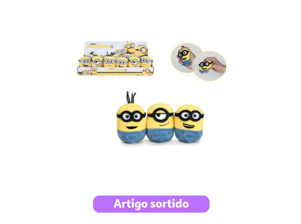 PELUCHE MINIONS 2 SOFTIES SQUEESHY 5CM MODELOS SORTIDOS