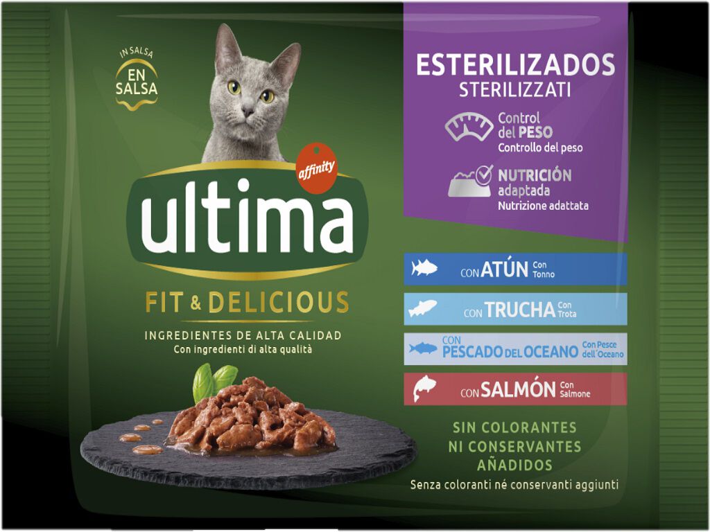 COMIDA H&Uacute;MIDA PARA GATO ULTIMA ESTERIL SELECTION PEIXE 4X85G