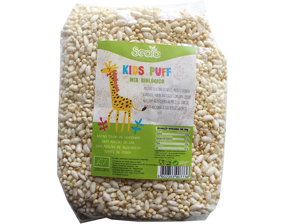 CEREAIS SEARA KIDS PUFF ARROZ MILLET E QUINOA 200G image number 0
