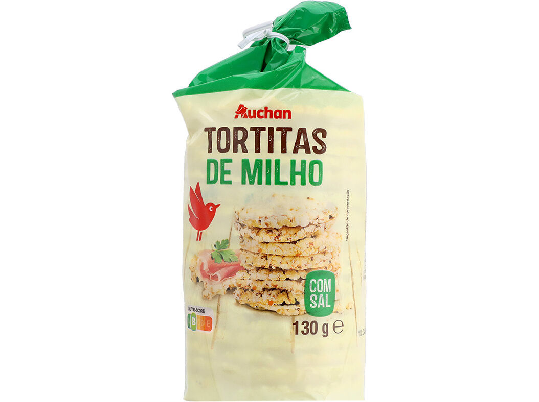 TORTITAS AUCHAN MILHO COM SAL 130G