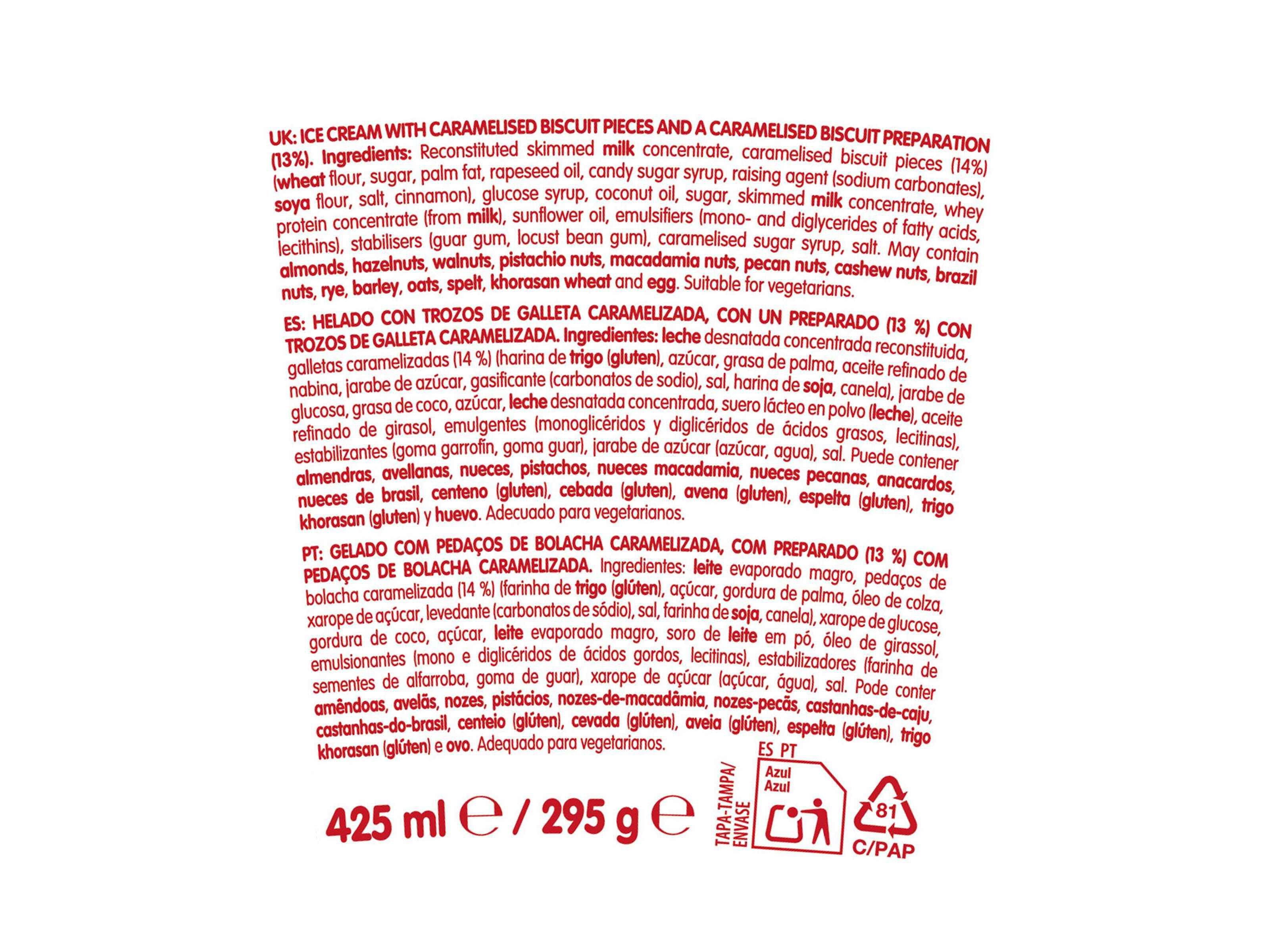 GELADO PINT LOTUS BISCOFF 425ML image number 1
