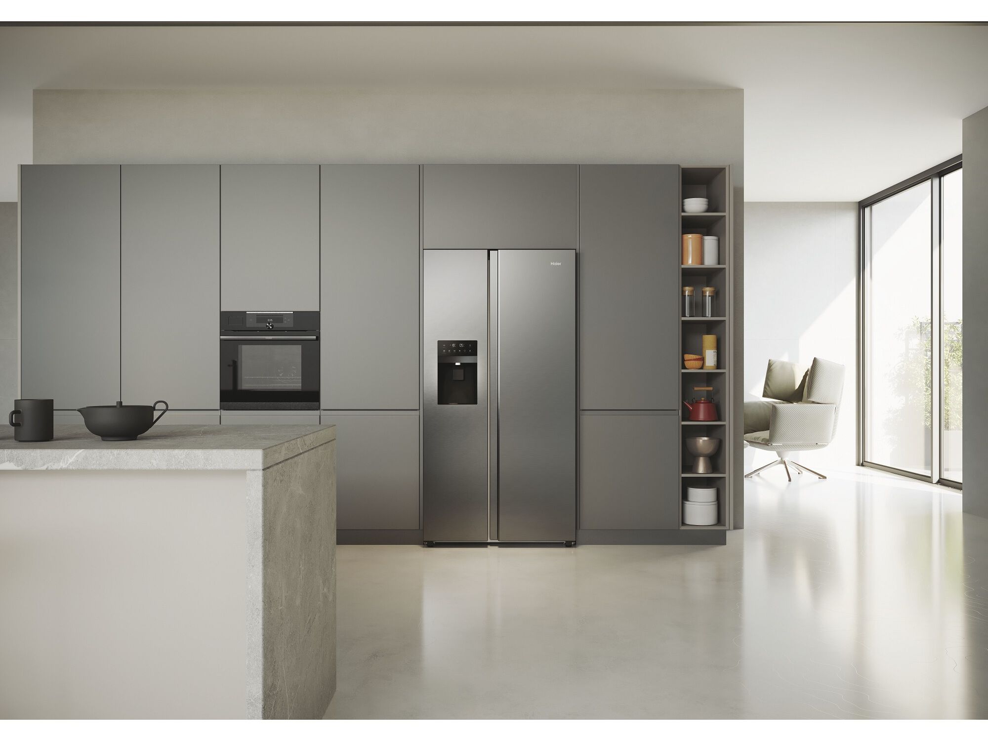 FRIGORIFICO AMERICANO COM DISPENSADOR HAIER HSR5918DIMP D INOX 511L image number 11