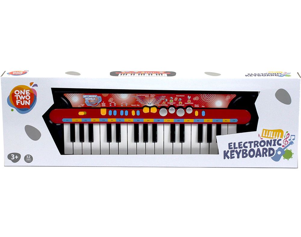TECLADO ELETR&Oacute;NICO ONE TWO FUN 44X13CM