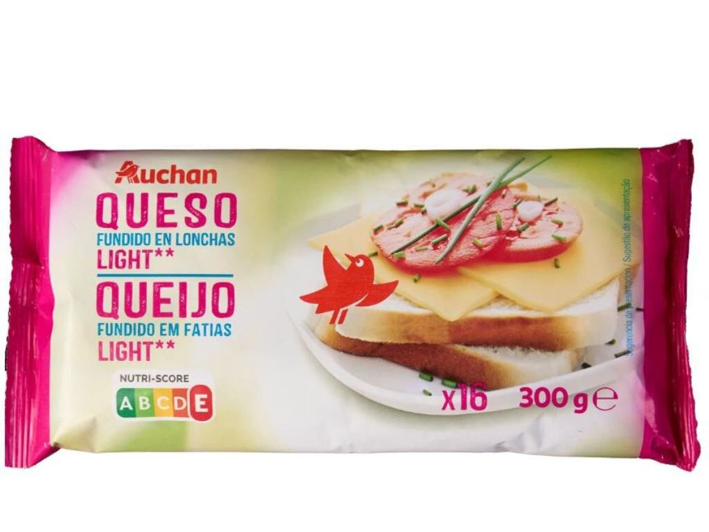 QUEIJO FUNDIDO LIGHT AUCHAN FATIAS 300GR image number 0