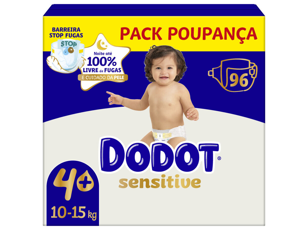 FRALDAS DODOT SENSITIVE EXTRA T4 10-15KG 96 UN
