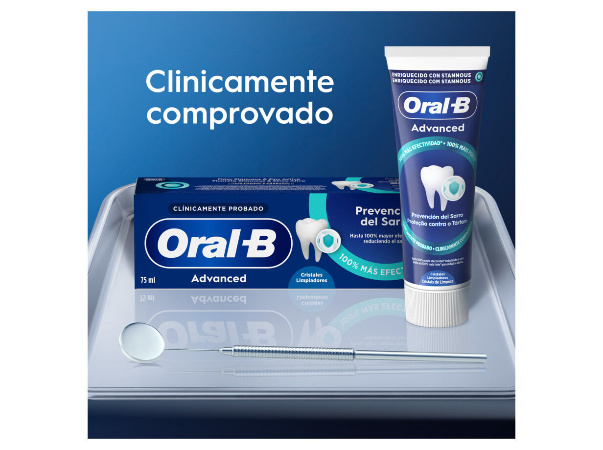 PASTA DENT&Iacute;FRICA ORAL-B ADVANCED T&Aacute;RTARO 2X75ML image number 6