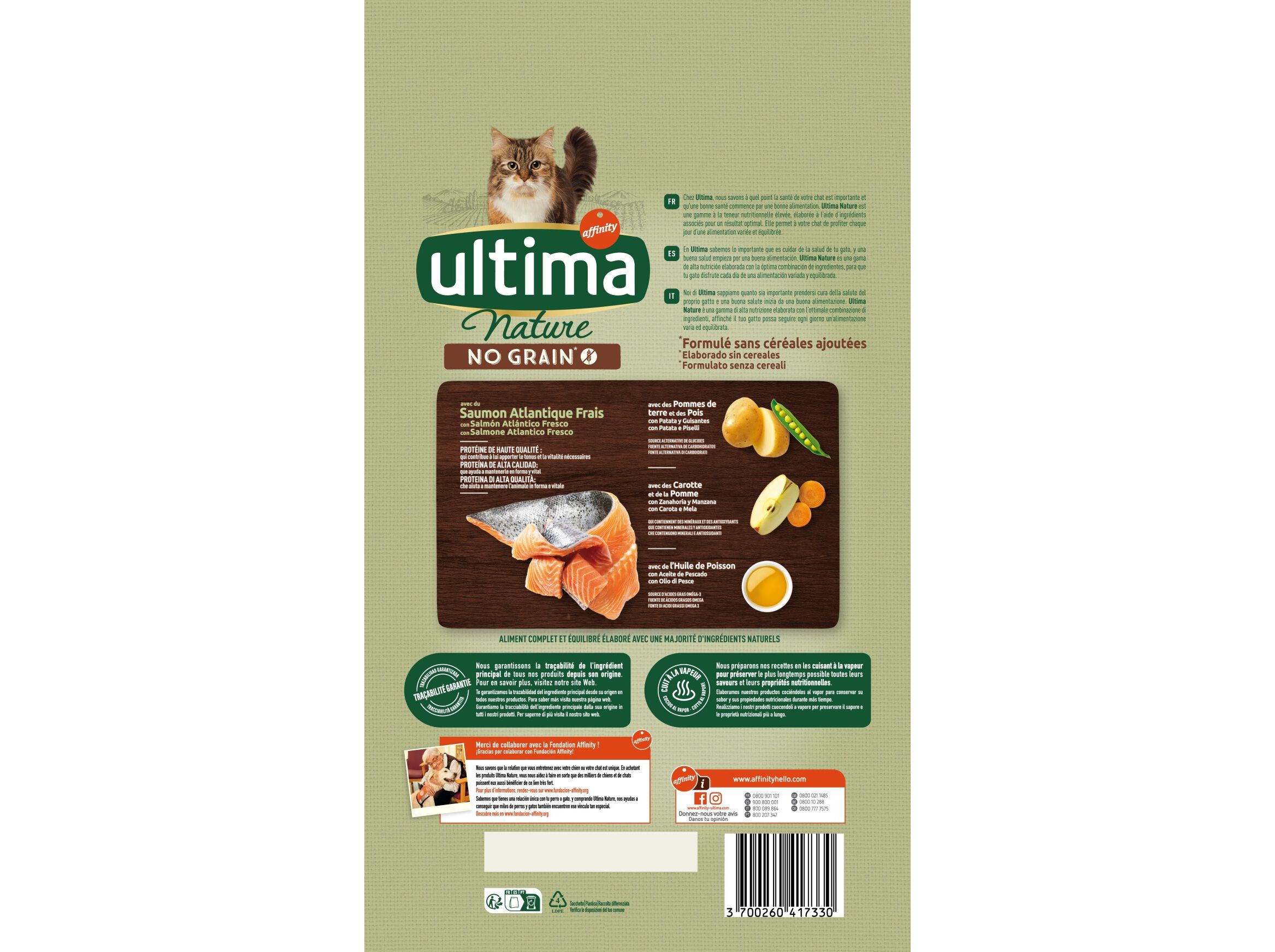 RA&Ccedil;&Atilde;O GATO ULTIMA NATURE NO GRAIN SALM&Atilde;O 1.10KG image number 1
