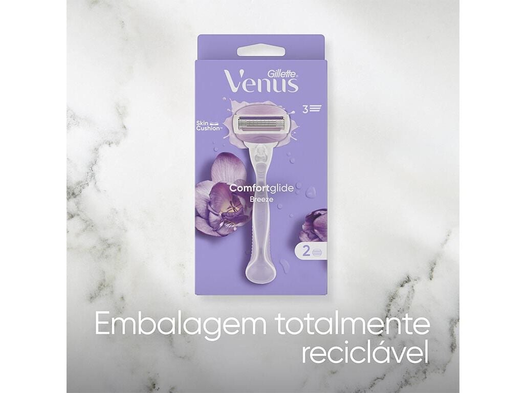 M&Aacute;QUINA DEPILAT&Oacute;RIA COMFORTGLIDE BREEZE COM 4 RECARGAS VENUS image number 7