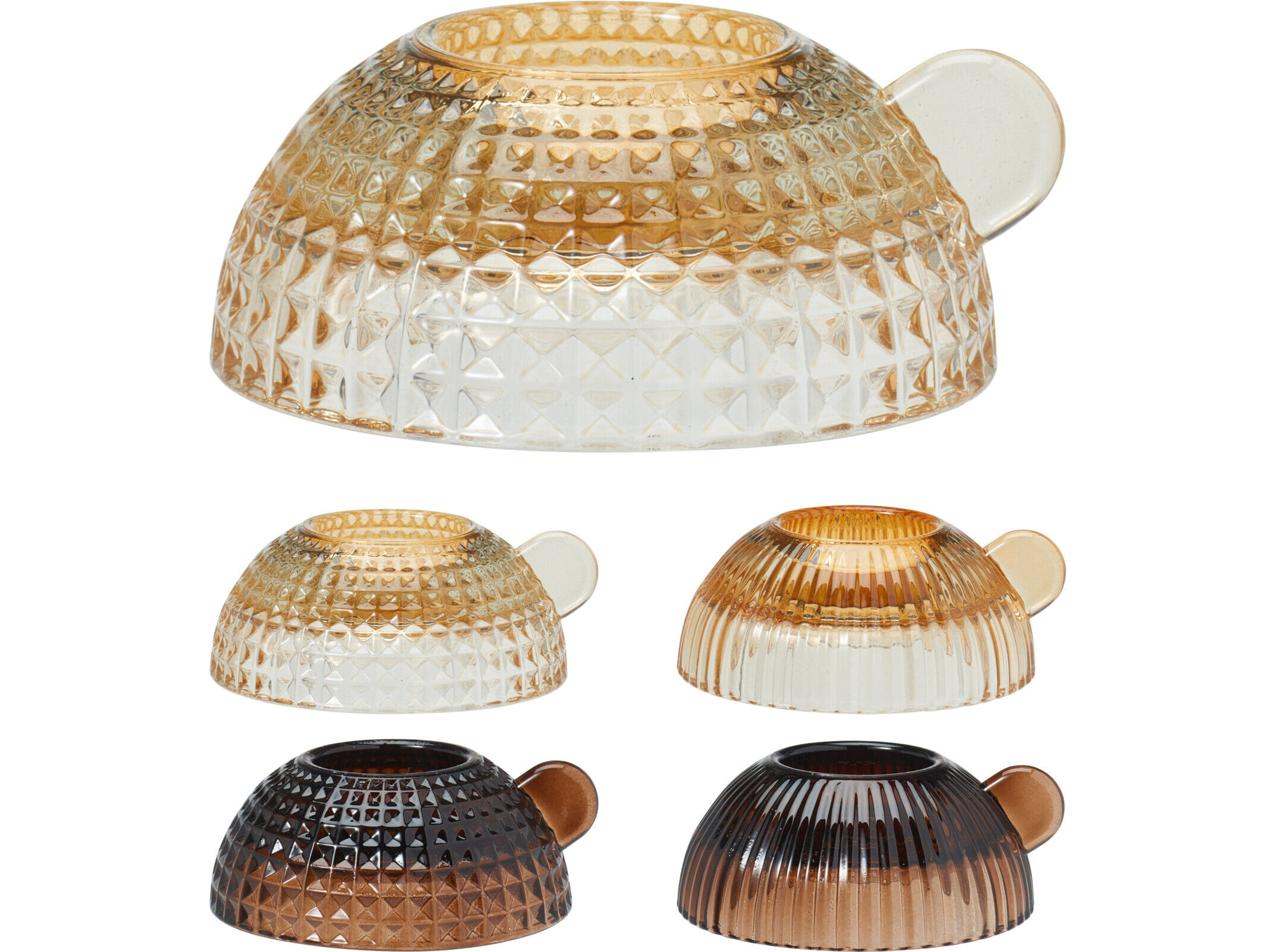 SUPORTE DE VELA EM VIDRO 10.5X3.8CM MODELOS SORTIDOS image number 1