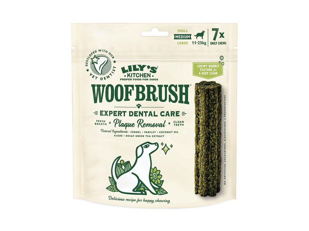 SNACKS DENTAL PARA C&Atilde;O LILY'S KITCHEN WOOFBRUSH M&Eacute;DIO 196G image number 0