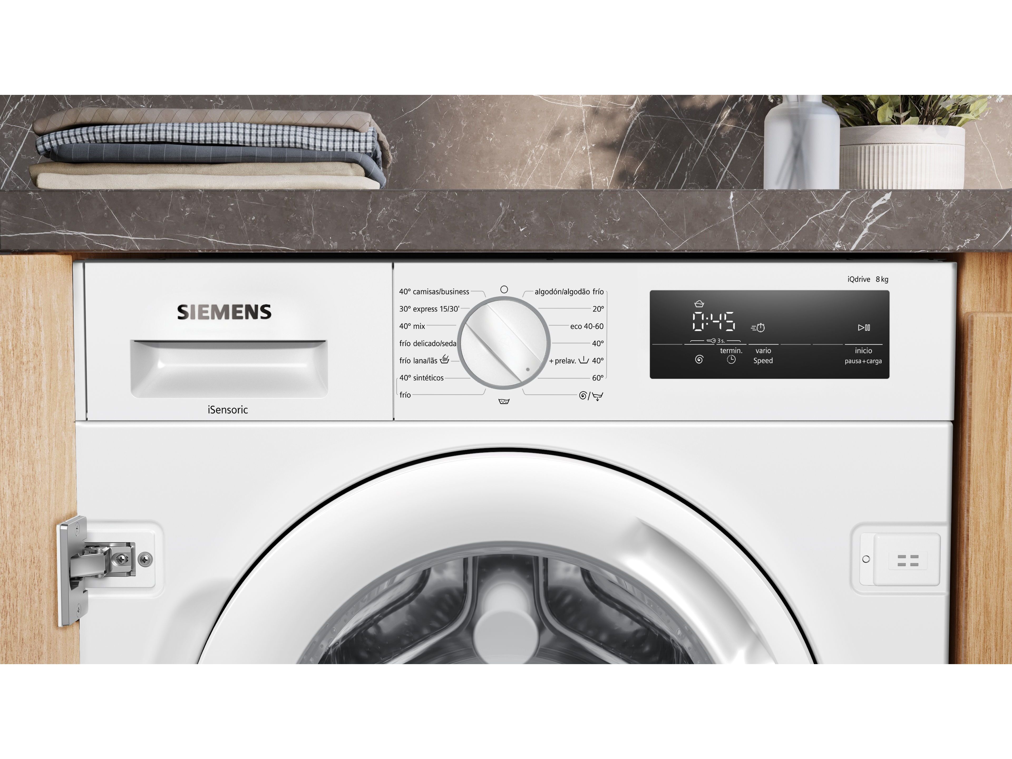 MAQUINA DE LAVAR ROUPA ENCASTRE SIEMENS WI12W327ES BRANCO 8KG C 1200RPM image number 4
