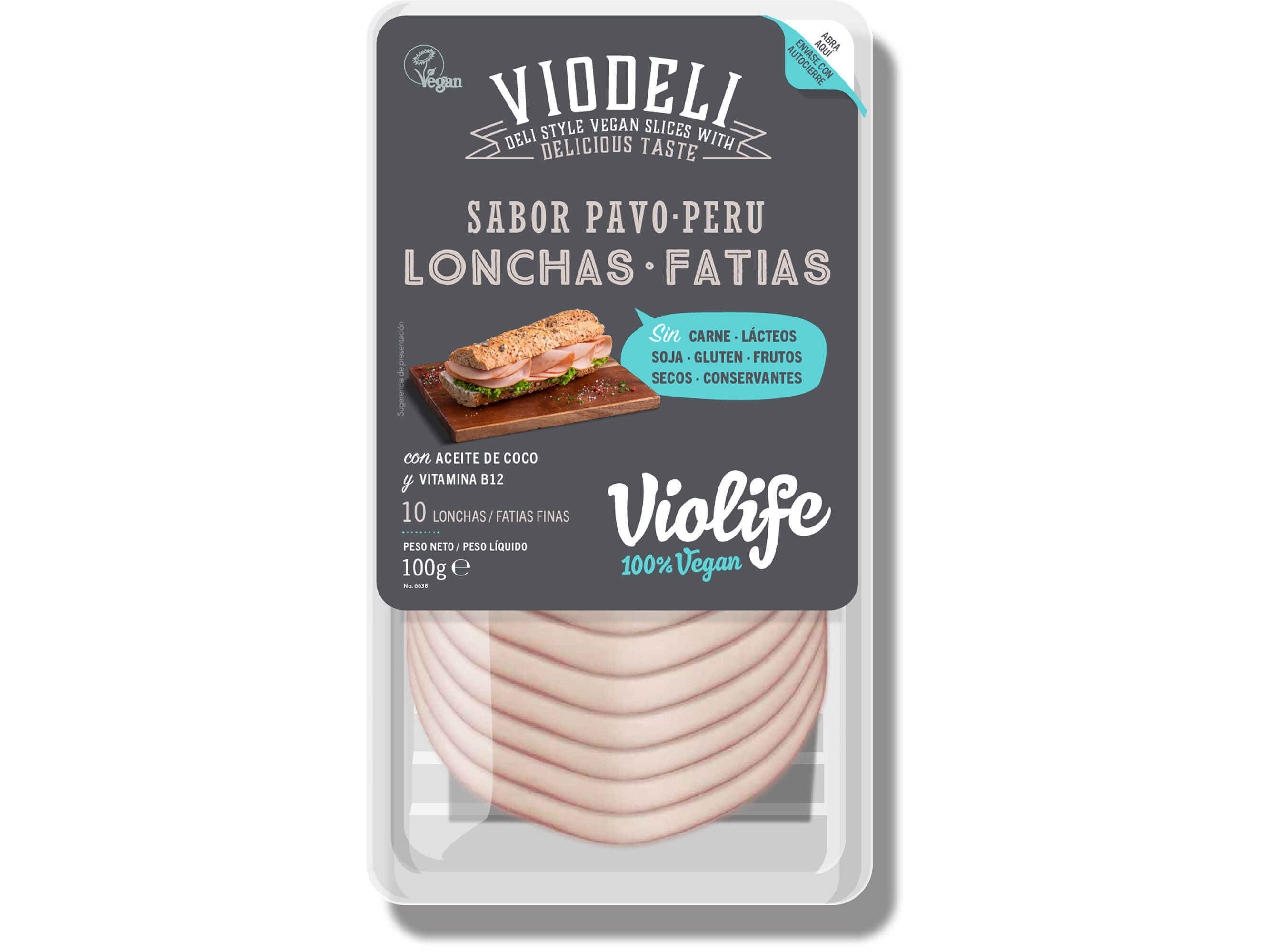 PREPARADO VEGAN VIOLIFE FATIADO SABOR A PERU 100 G