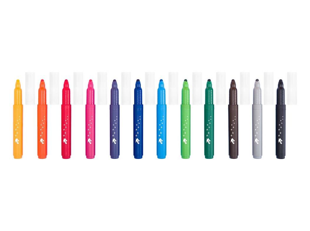 CONJUNTO DE 12 CANETAS DE FELTRO MAXI AUCHAN RECICLADAS image number 1