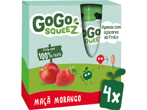 SAQUETAS FRUTA GO GO SQUEEZ MORANGO E MAÇÃ 4X90G image number 0