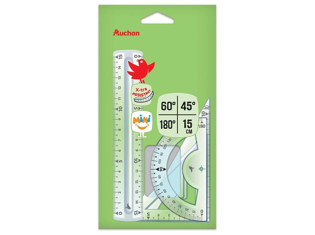 MINI CONJUNTO DE DESENHO AUCHAN INQUEBR&Aacute;VEL 4 PE&Ccedil;AS CORES SORTIDAS